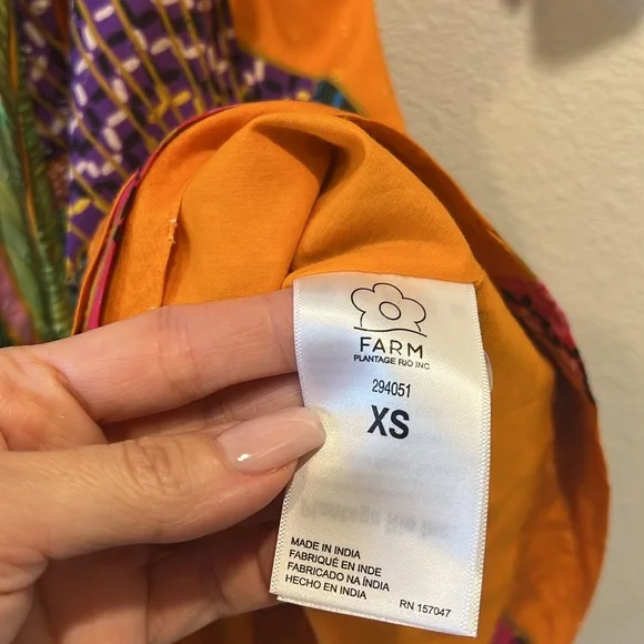 FARM RIO Mixed Prints Mini Wrap Dress Size XS - Picture 7 of 8